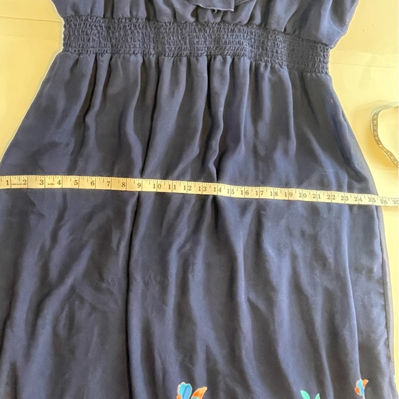 Old Navy Maxi Dress: Fully Lined Ruffled V Neck with Multi Colored Floral Print - Picture 14 of 16